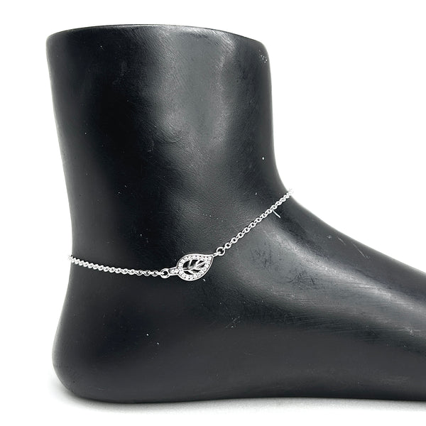Sterling Silver LeafAura Anklet