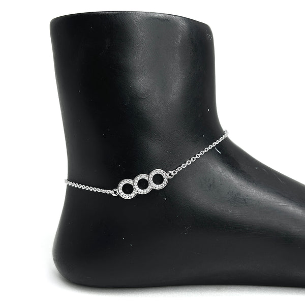 Sterling Silver Audi Inspired Anklet