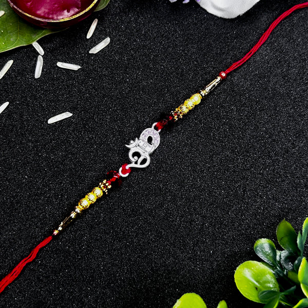 Shiv,Om Premium Silver Rakhi
