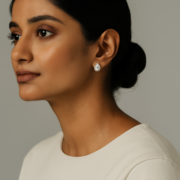 Silver CZ Stone With Pear Solitaire Top