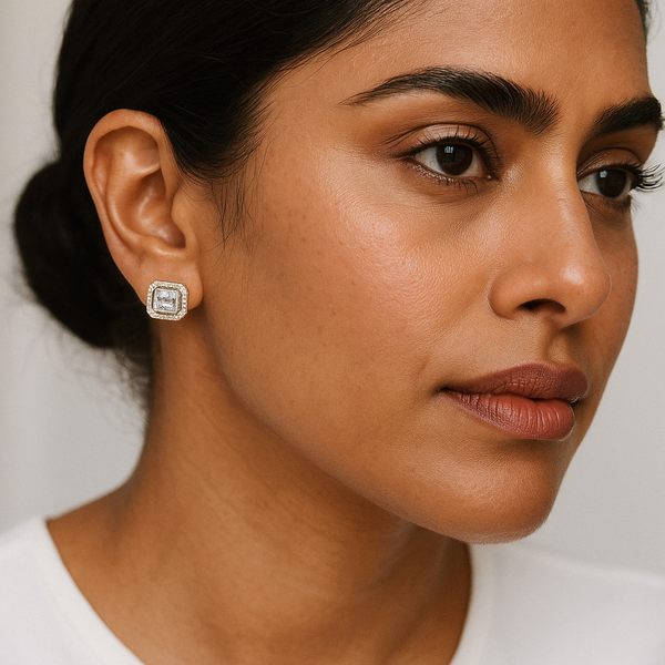 Silver CZ Stone With Center Solitaire Top