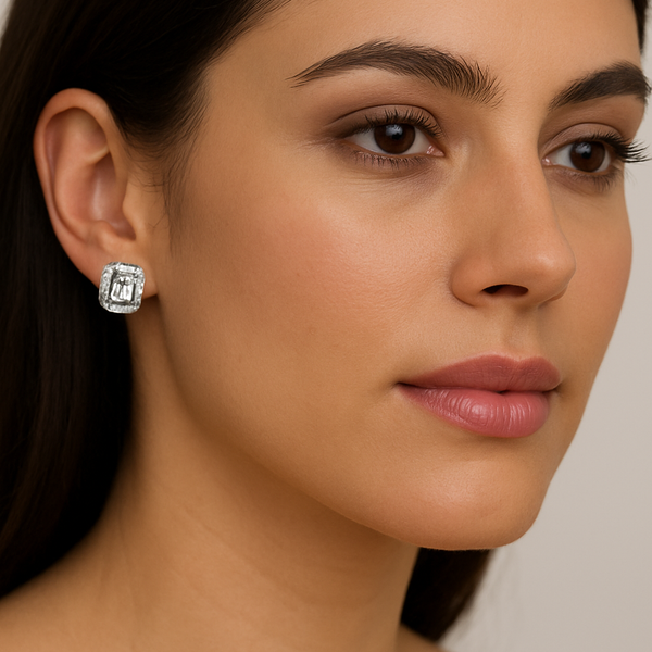 Silver Cz Stone With Round Solitaire Top