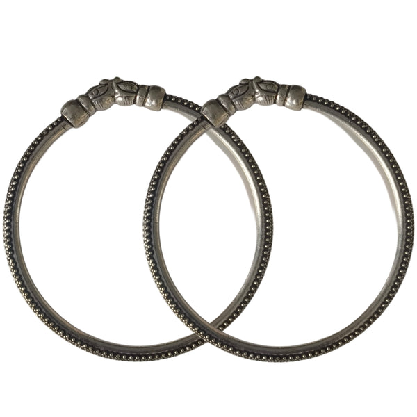92.5 Sterling Silver Traditional Kada Bangle Set for Women