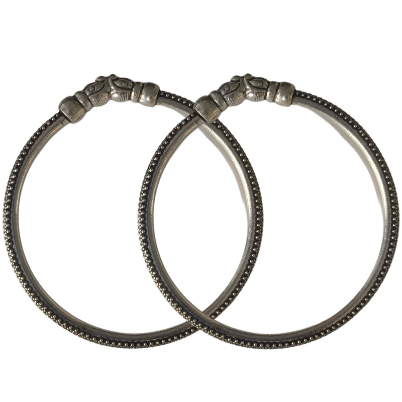 92.5 Sterling Silver Traditional Kada Bangle Set for Women