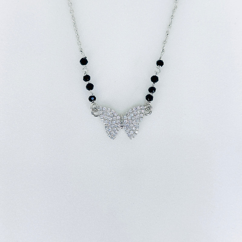 Silver Full stones Butterfly Mangalsutra