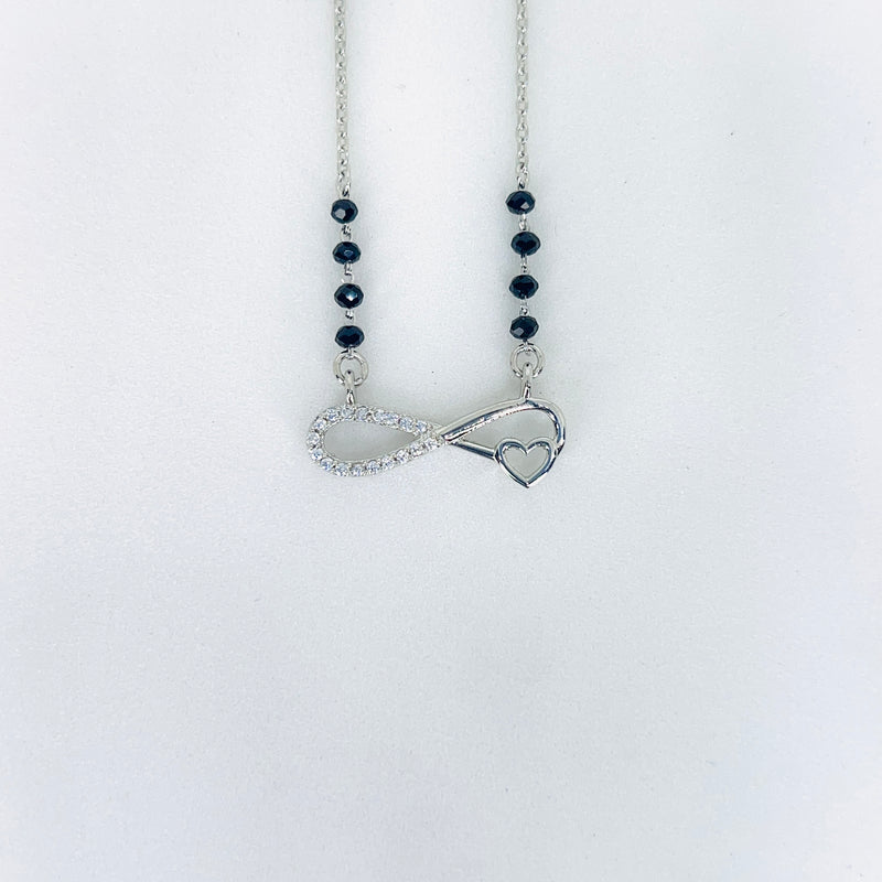 Silver Infinity and heart   Mangalsutra