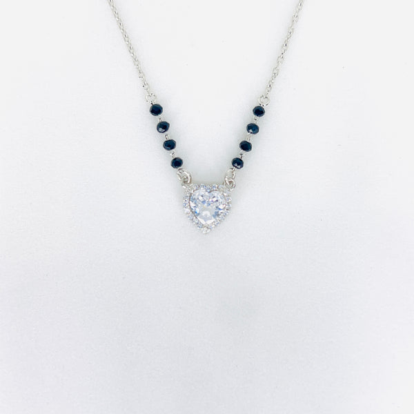 Silver Vlaentine Solitaire heart Mangalsutra