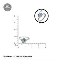 Silver Round Brilliant Diamond Cut Zirconia Solitaire Ring