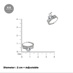 Sterling Silver Queen style  Solitaire Ring