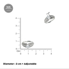 Sterling Silver designer Solitaire Ring