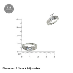 Sterling Silver Elegant  Solitaire Ring
