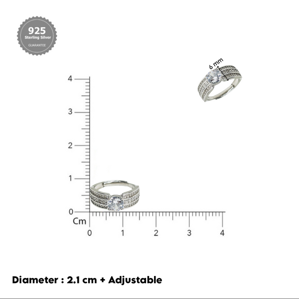 Sterling Silver Classic Solitaire Ring