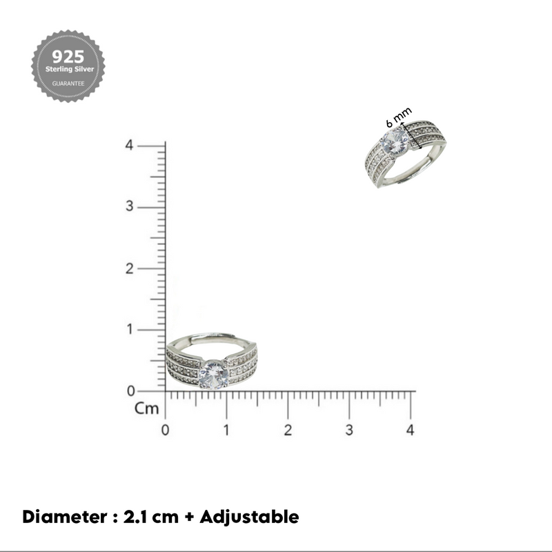 Sterling Silver Classic Solitaire Ring