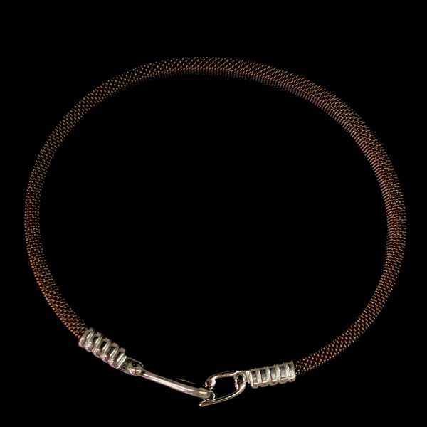 Brown Mesh Cord Statement Bracelet