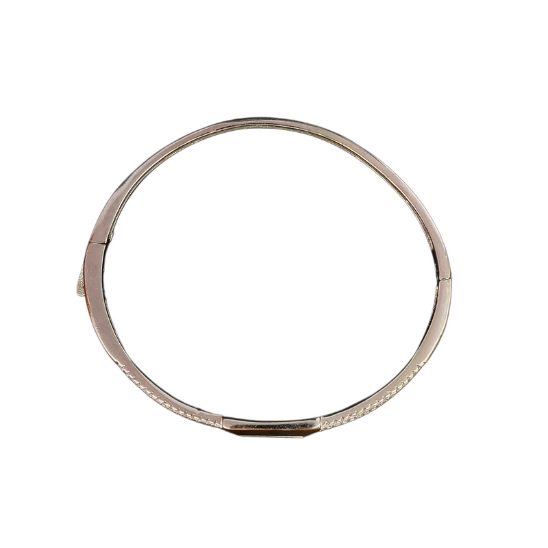 92.5 Sterling Silver Iced-Out Dual Serpent Statement Bangle