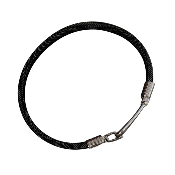 92.5 Sterling Silver Baguette Diamond Statement Bangle