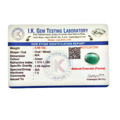 Natural Green Emerald Oval-Cut Loose Gemstone