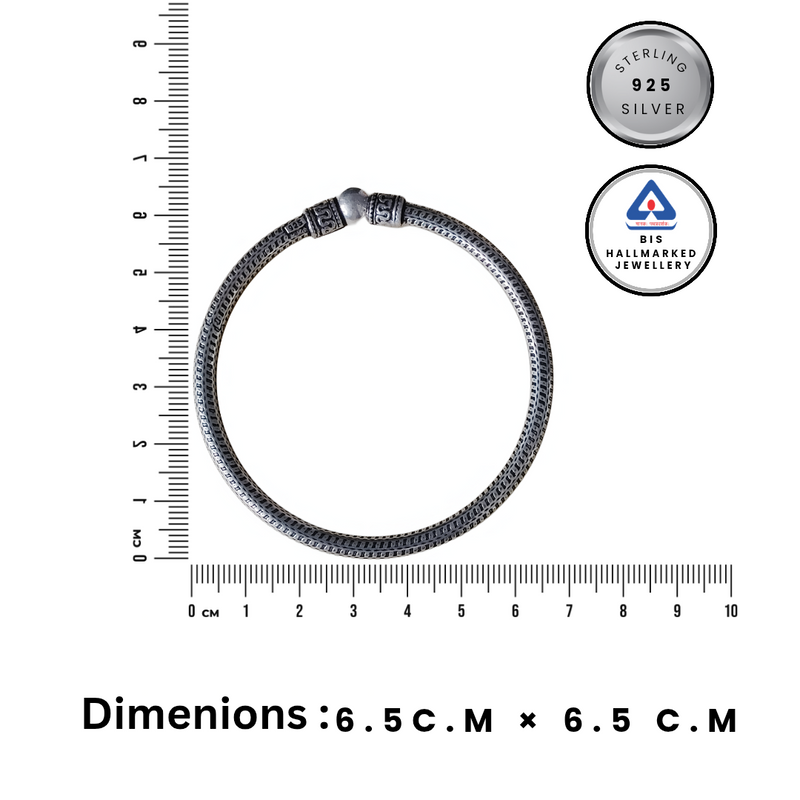 92.5 Sterling Silver Designer Kada for Men & Women