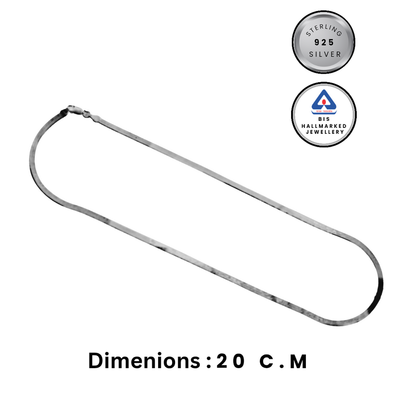 92.5 Silver Flat Herringbone Snake Chain