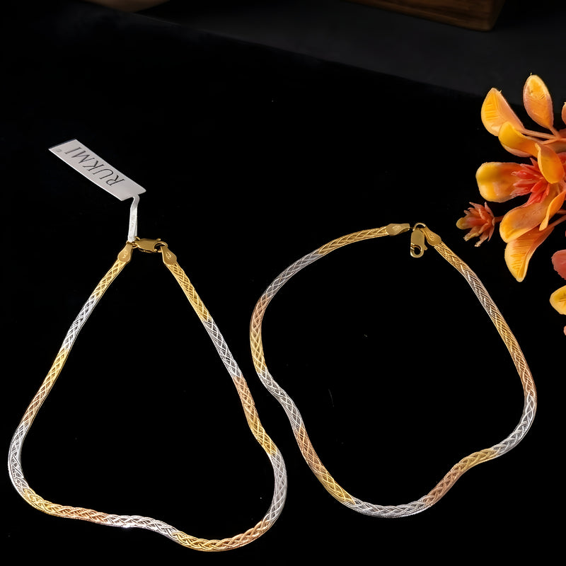 Rose Gold, Gold & Platinum Plated Designer 925 Silver Anklet