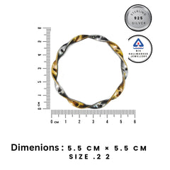 Aurelia Twist Dual-Tone 925 Silver Gold Bangles