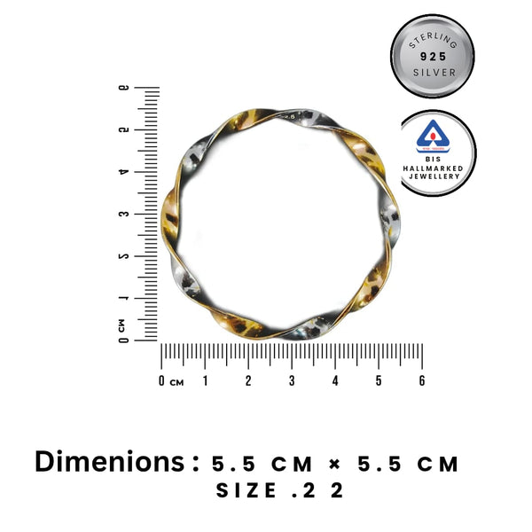 Aurelia Twist Dual-Tone 925 Silver Gold Bangles