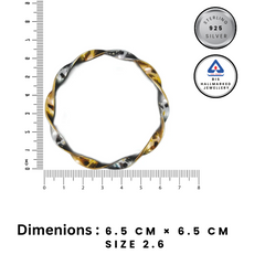 Aurelia Twist Dual-Tone 925 Silver Gold Bangles