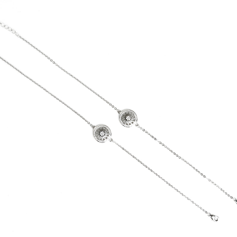 Sterling Silver radiant wheel Anklet