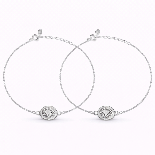 Sterling Silver elegent wheel Anklet
