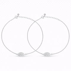 Sterling Silver Delicate Leaf Anklet