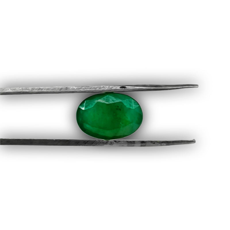 Natural Green Emerald Oval-Cut Loose Gemstone