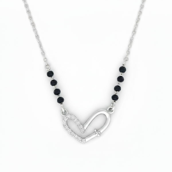 Silver Twilight Heart Mangalsutra