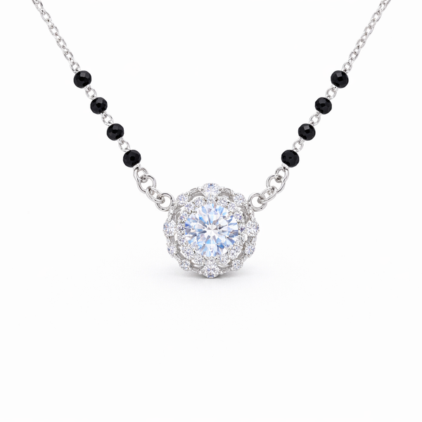 Silver Leaflite Single Solitaire Mangalsutra