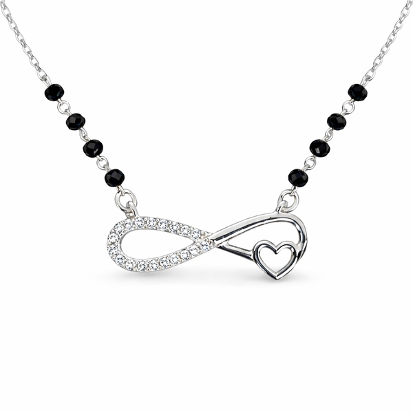 Silver Infinity and heart   Mangalsutra
