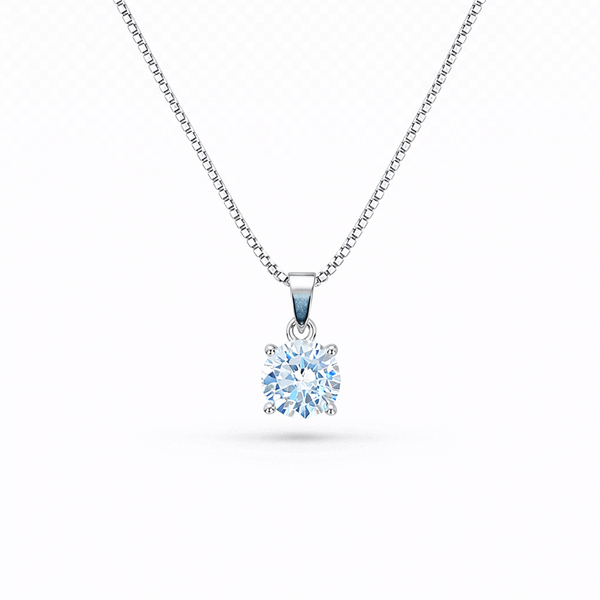 Silver EternaSolitaire Chain Pendant