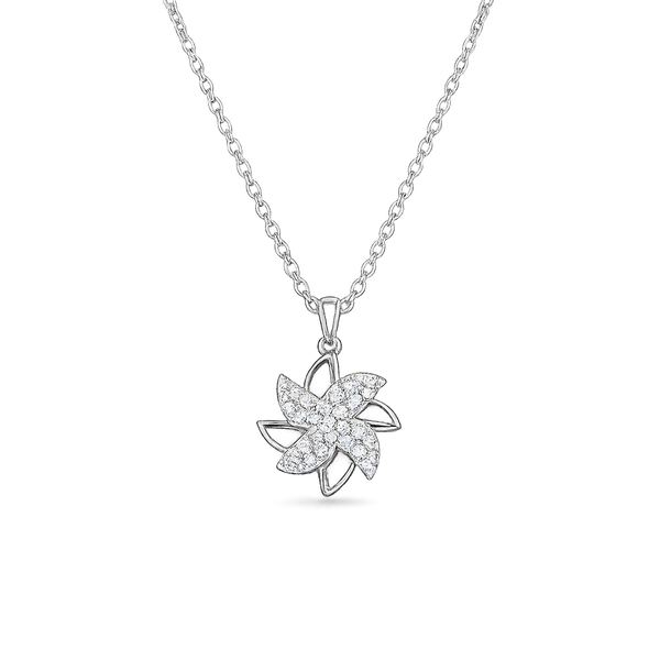 Silver FloraGlow Chain Pendant