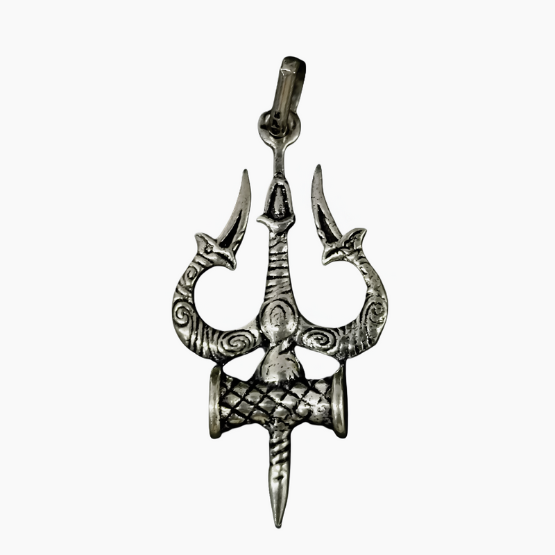 92.5 Trishul Pendant – Silver Tone Lord Shiva Trident