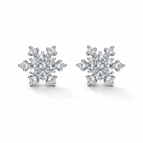 Silver CZ Stone With Flower Shape  top