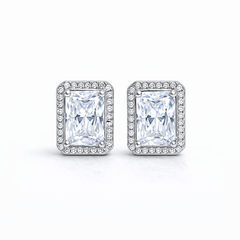 Silver CZ Stone With Square Solitaire Top