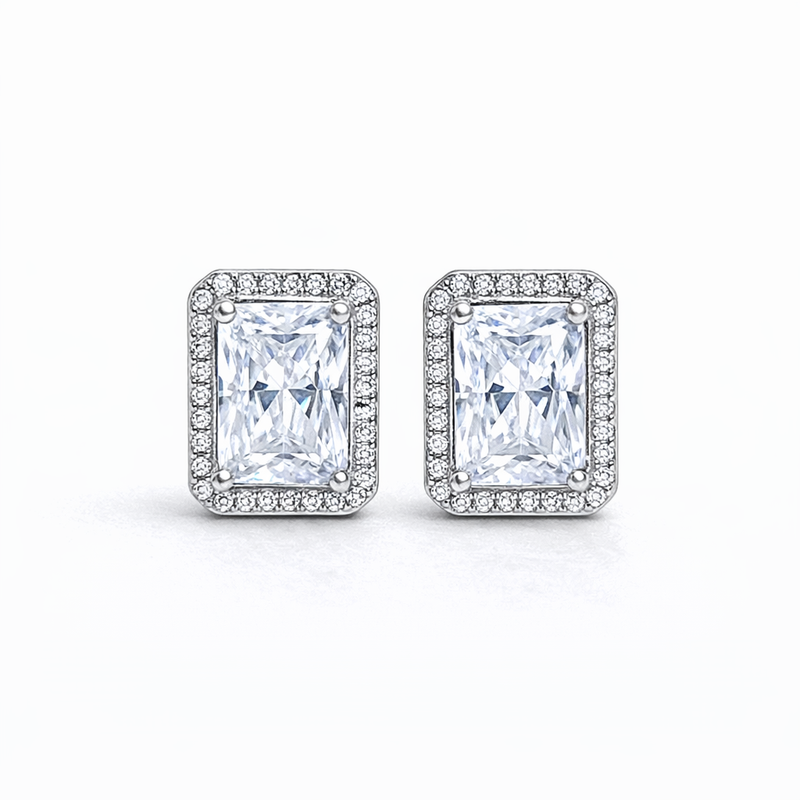 Silver CZ Stone With Square Solitaire Top